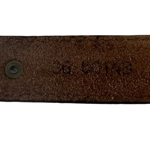 Vintage Leather Concho Belt Brown Silver Oval Discs Size 36 Western - Picture 9 of 9